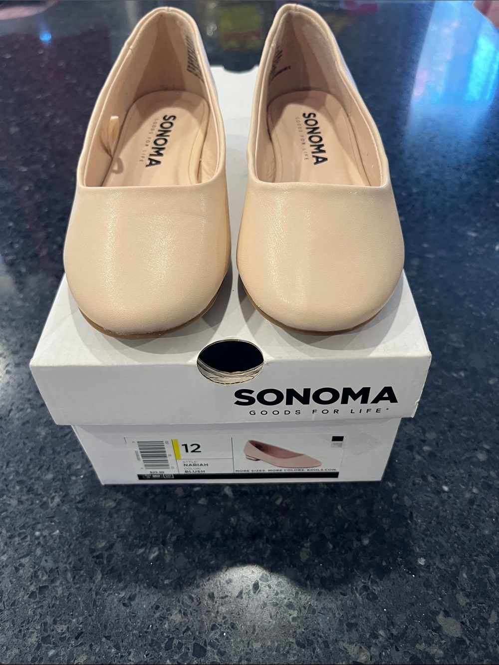 Sonoma Nude/Tan Girls' Ballet Flats - Slip-On Dress Shoes